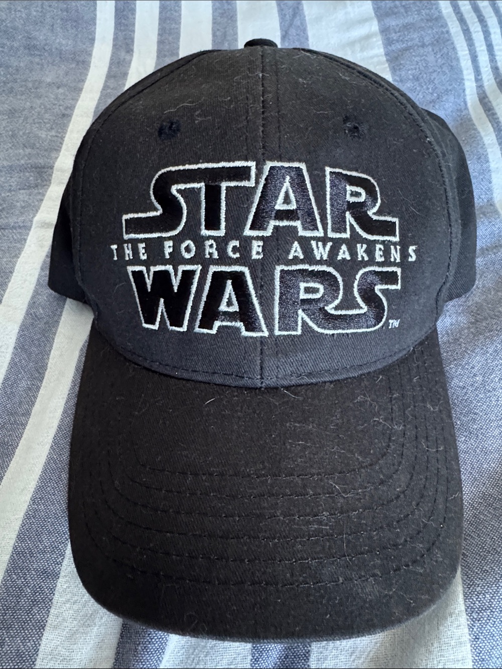 Star Wars Black Baseball Cap with 'The Force Awakens' Embroidered Logo Unisex OS